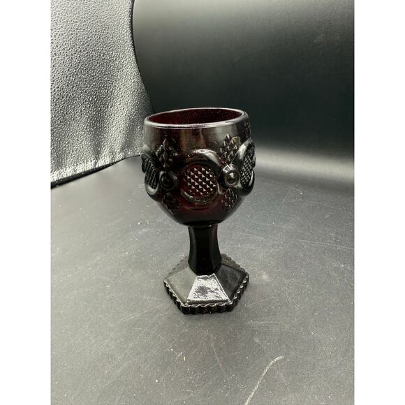 Vintage Avon 1876 Cape Cod Ruby Red Glass Wine Goblet– 4.5" Sm Cordial - Picture 4 of 8